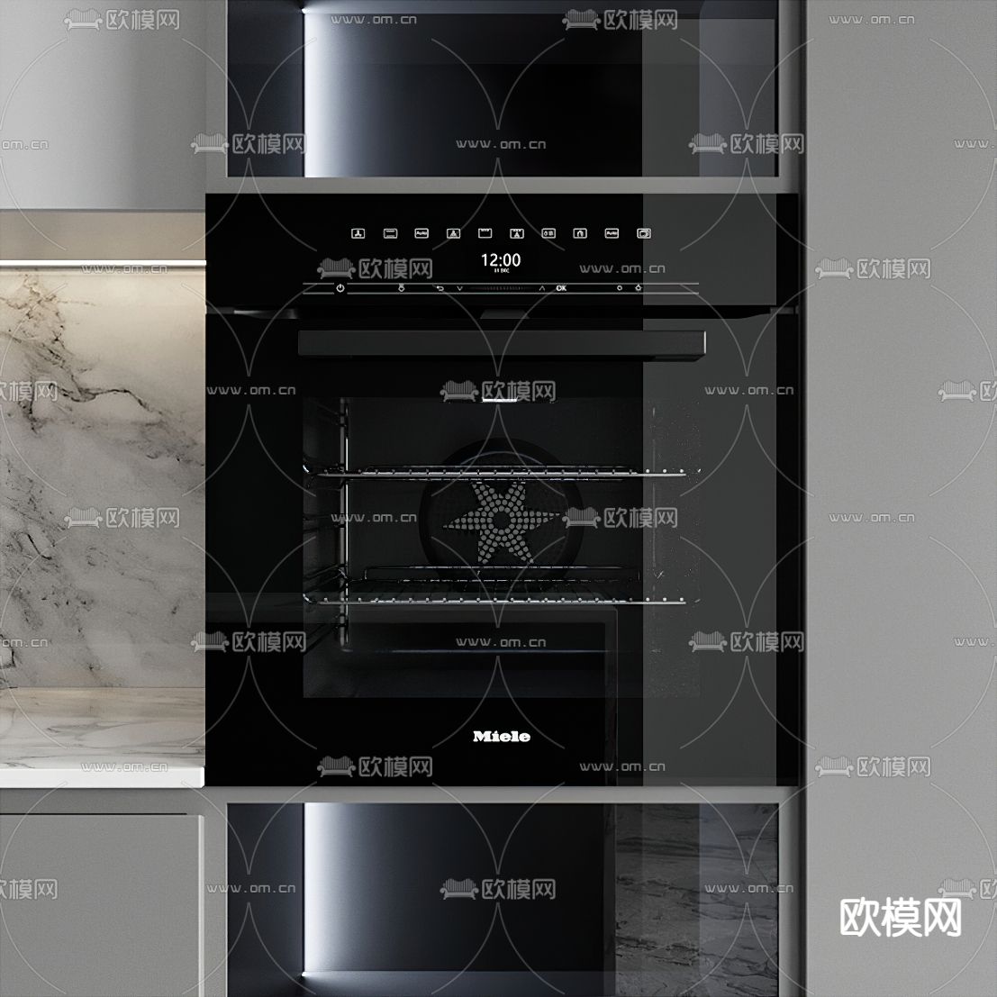 现代厨房橱柜3d模型下载（渲染图3）