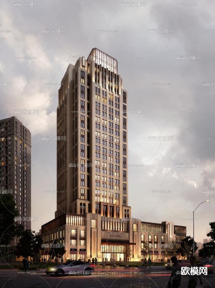 新古典酒店公寓su模型