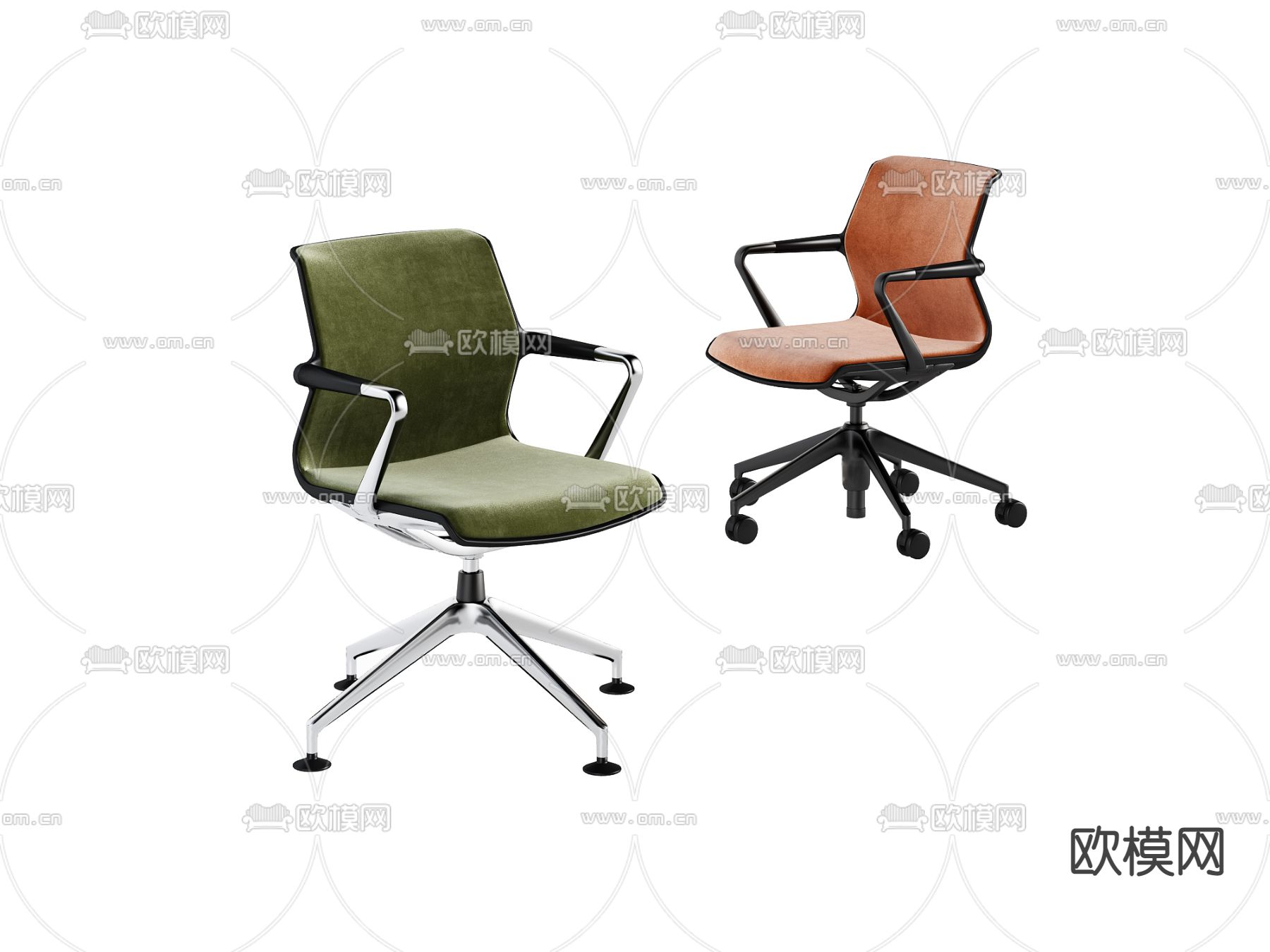 现代布艺办公椅3d模型下载