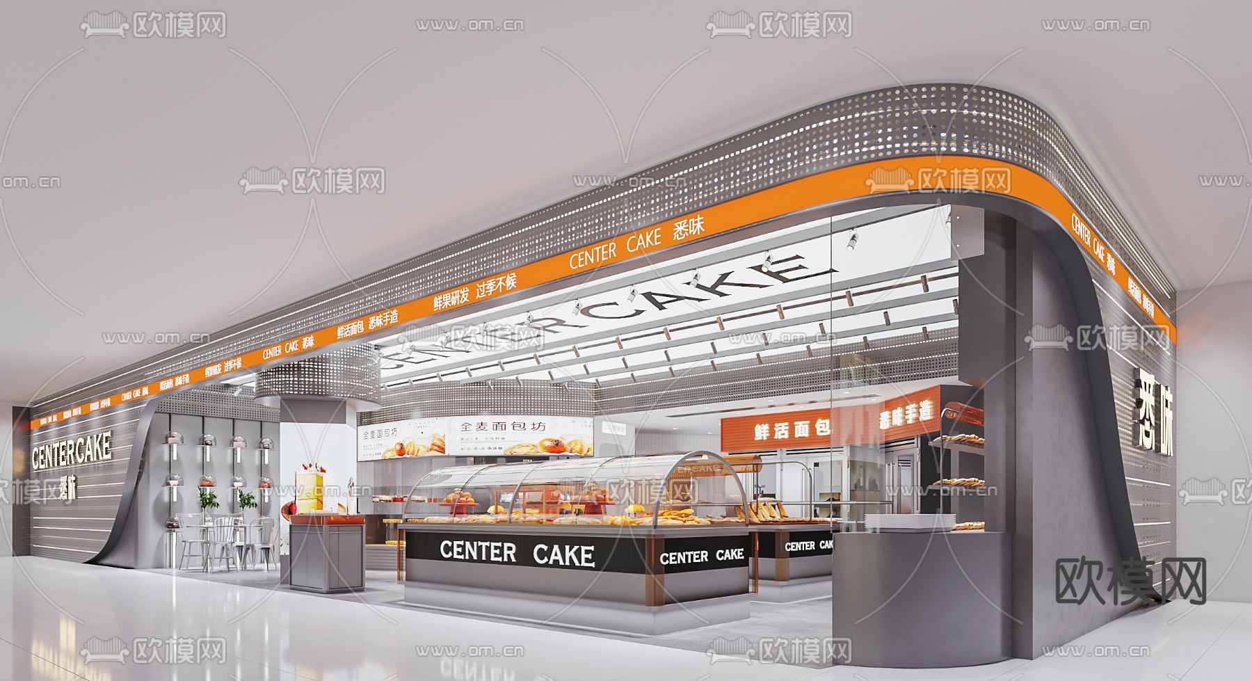 现代面包烘焙店3d模型下载（渲染图1）