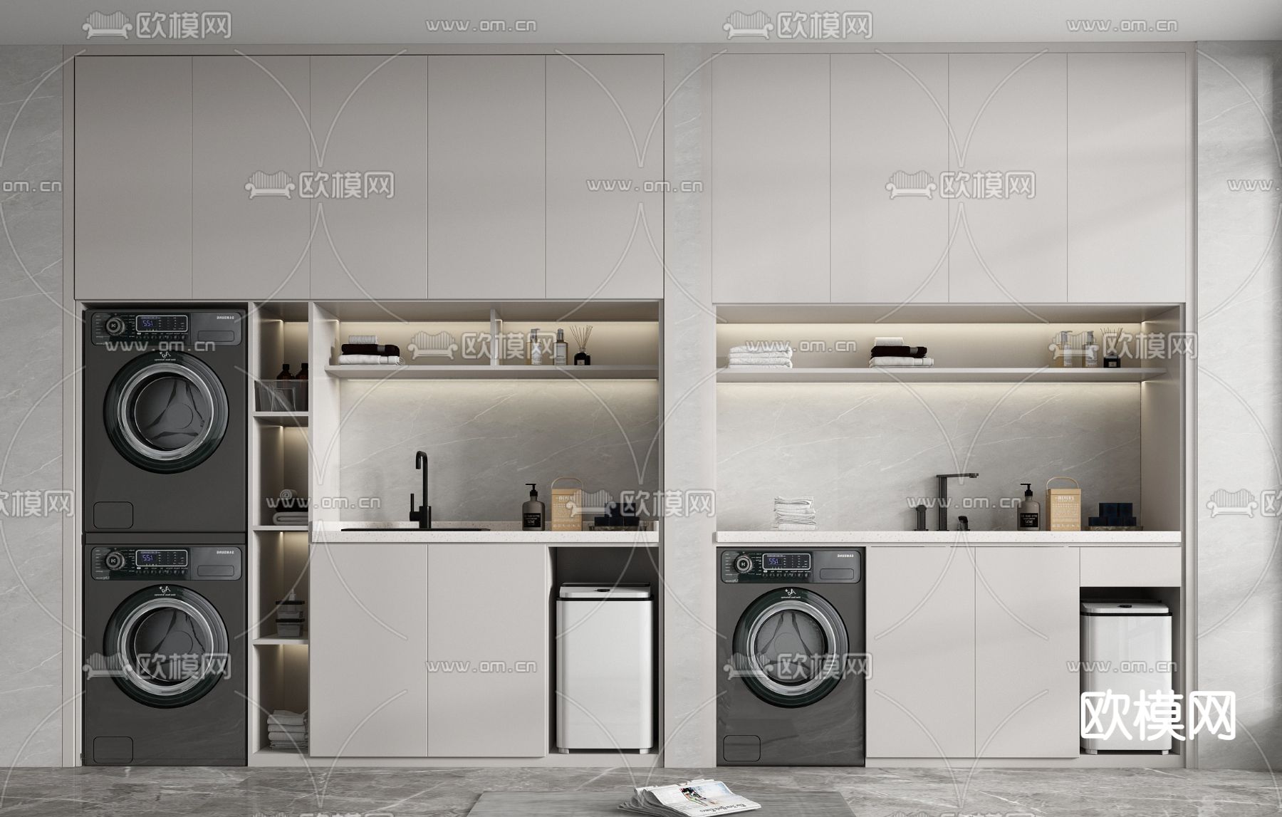 现代阳台洗衣柜3d模型下载