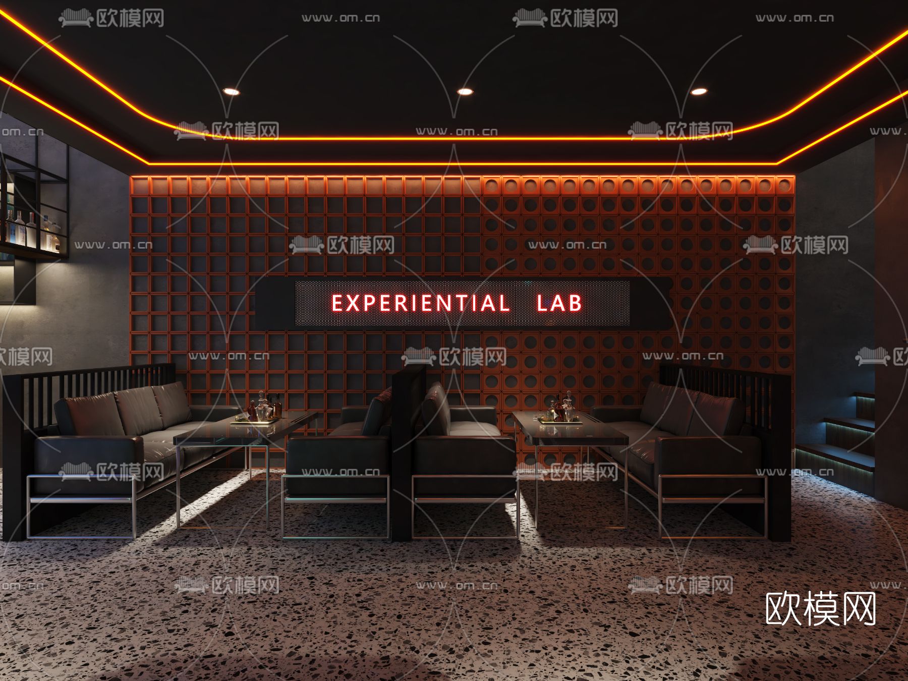 工业风酒吧3d模型