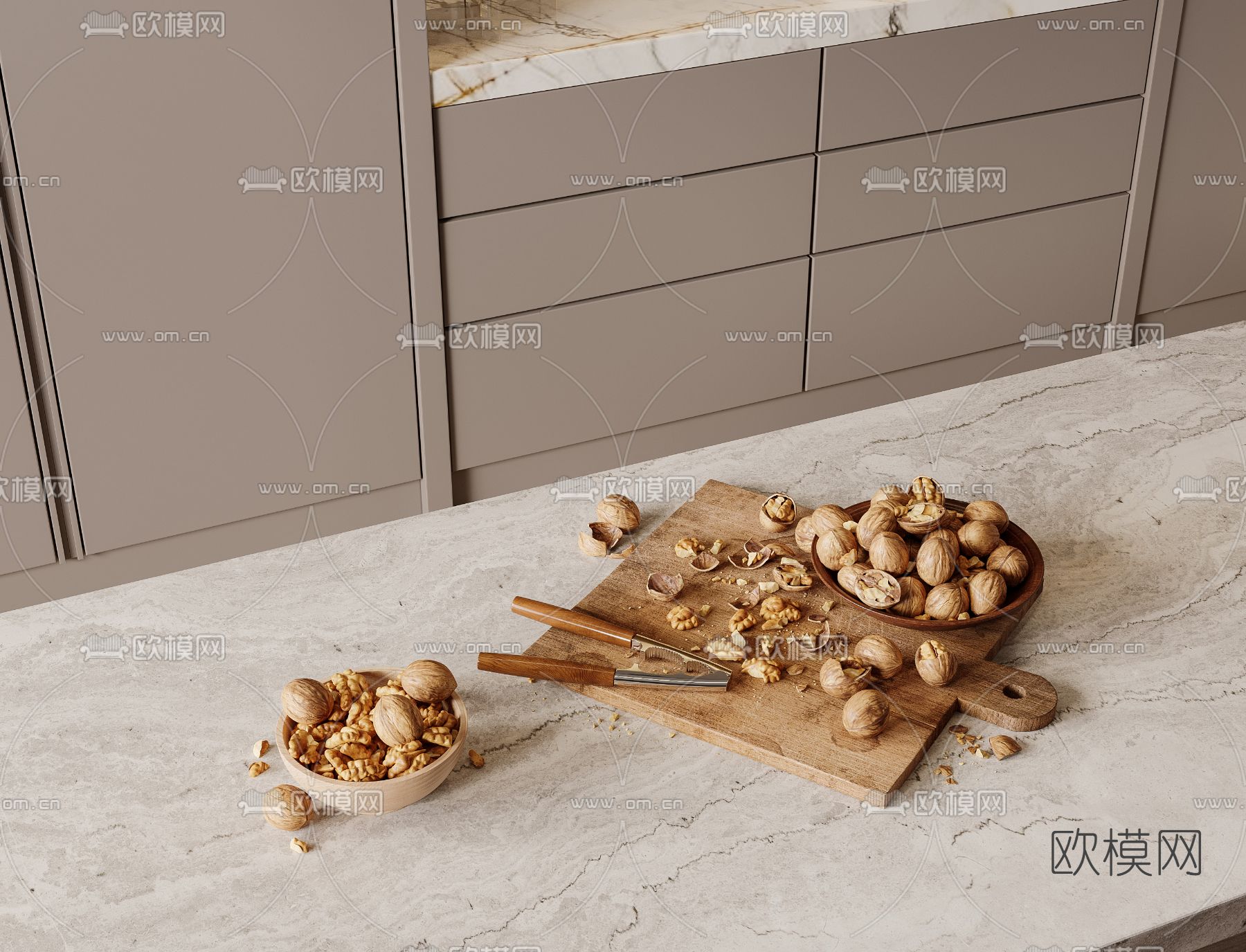 现代吧台吧台椅3d模型下载（渲染图3）