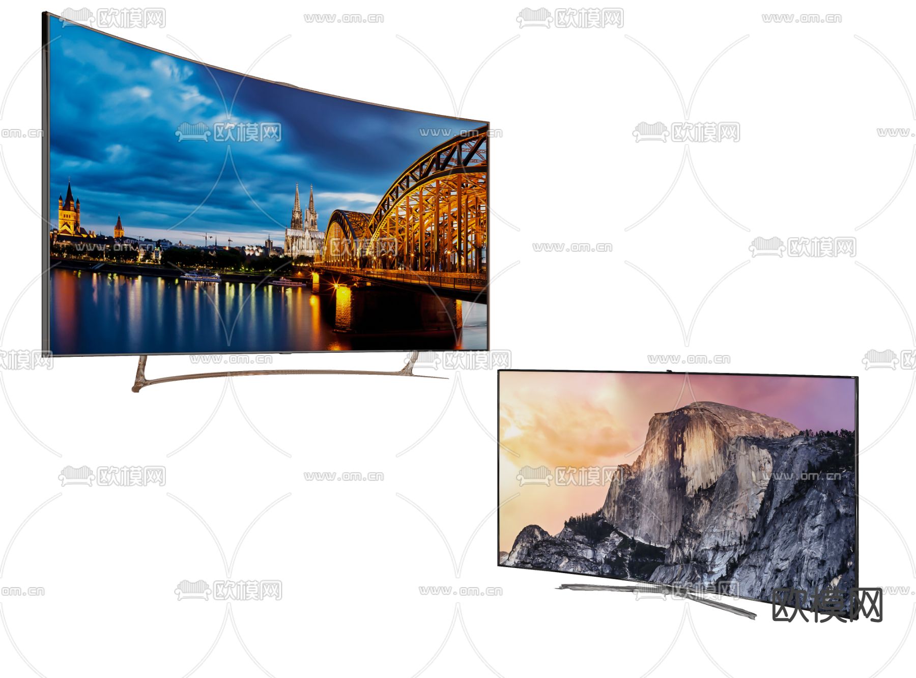 现代电视机3d模型下载