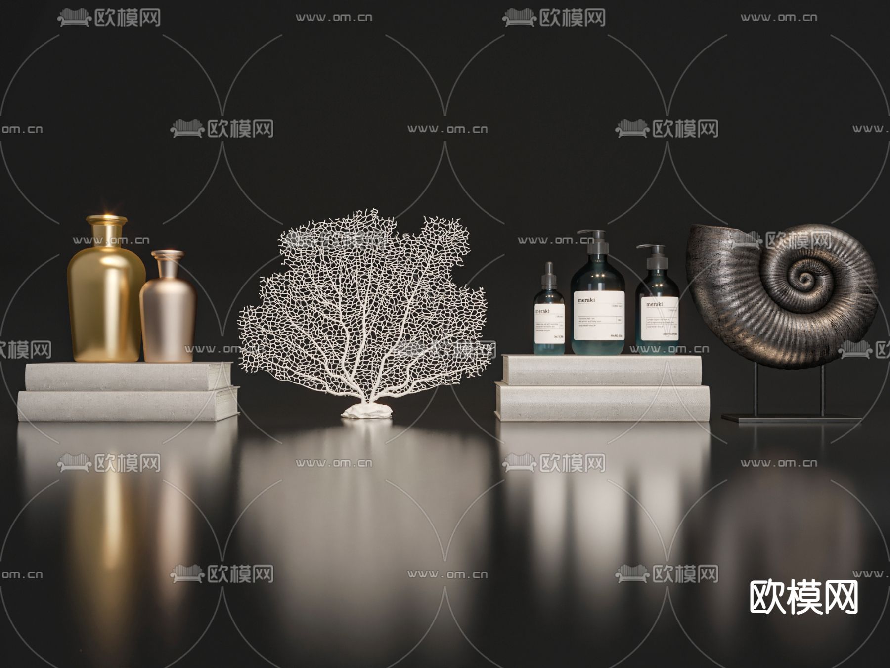 现代卫浴日用品摆件3d模型下载