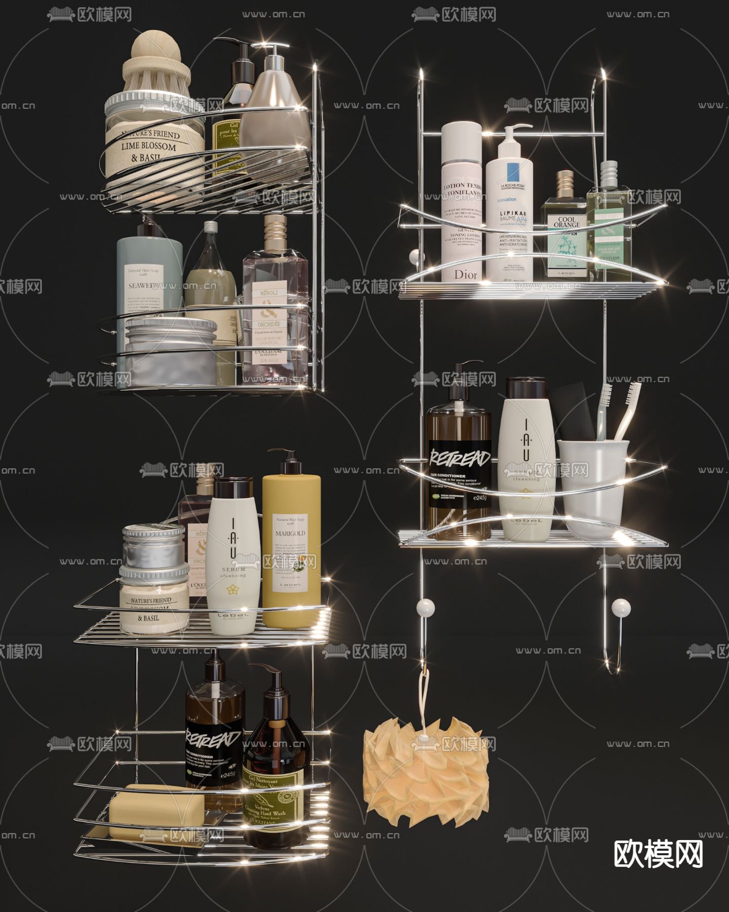 现代卫浴小件洗涤用品3d模型下载