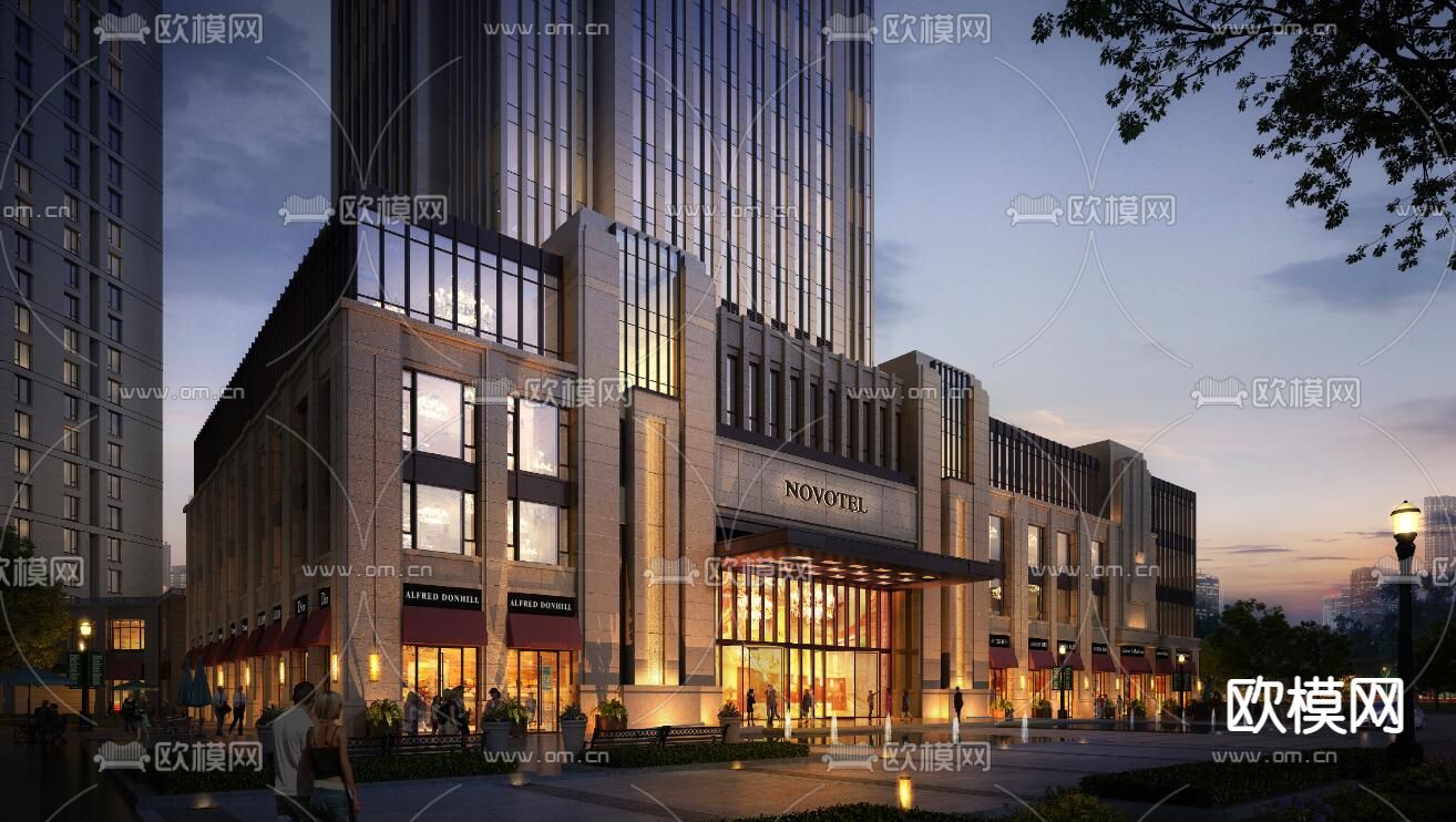 新古典酒店公寓su模型