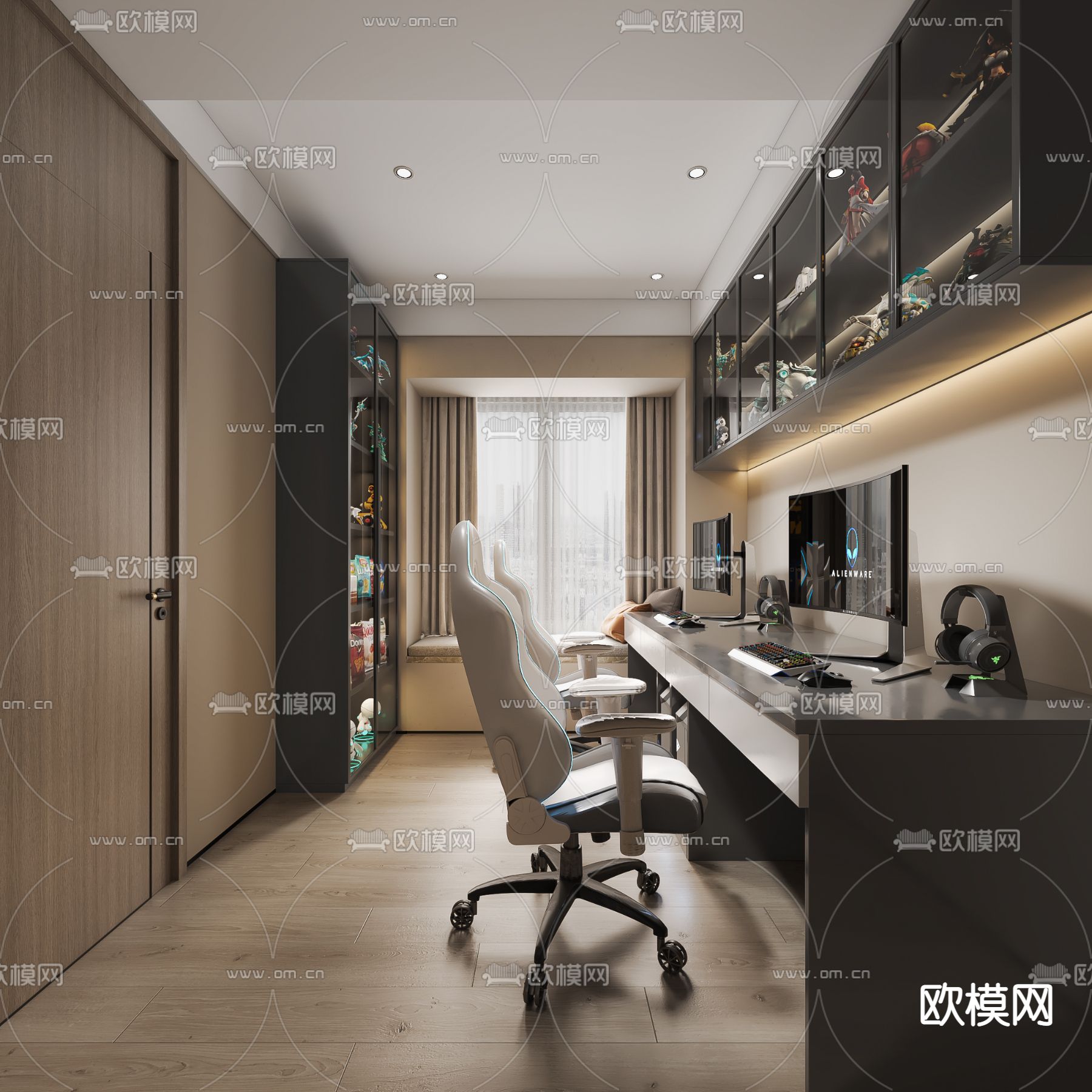 现代电竞室3d模型下载