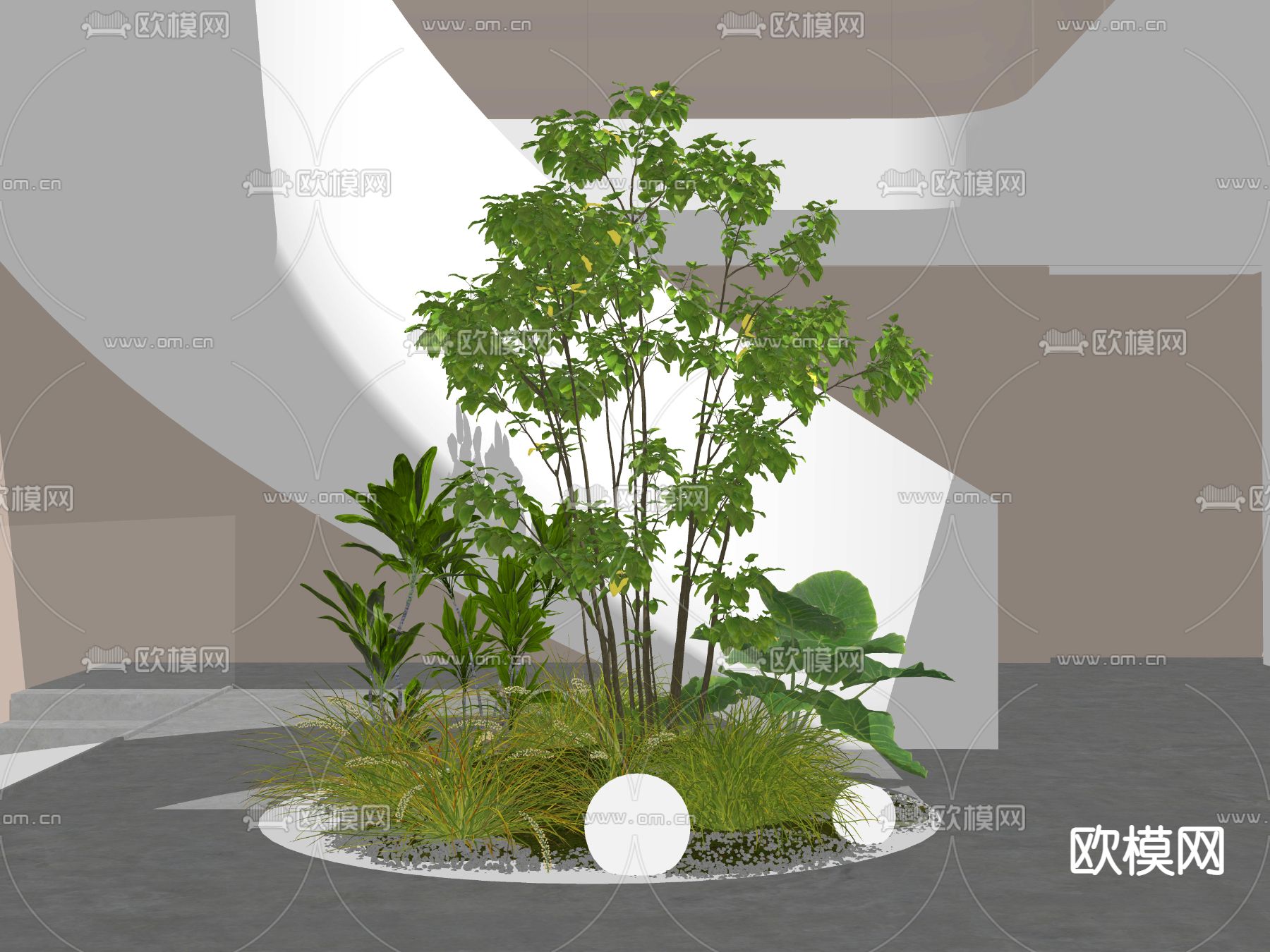 现代室内景观小品su模型下载_ID11934826_sketchup模型下载-欧模网