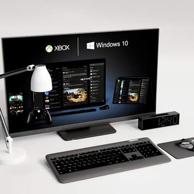  现代电脑显示屏键盘su模型 