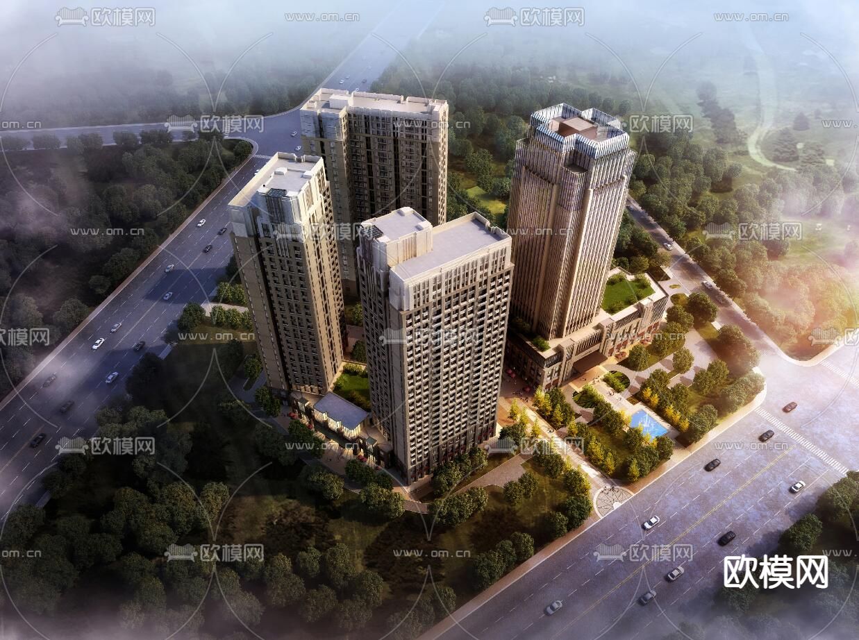 新古典酒店公寓su模型