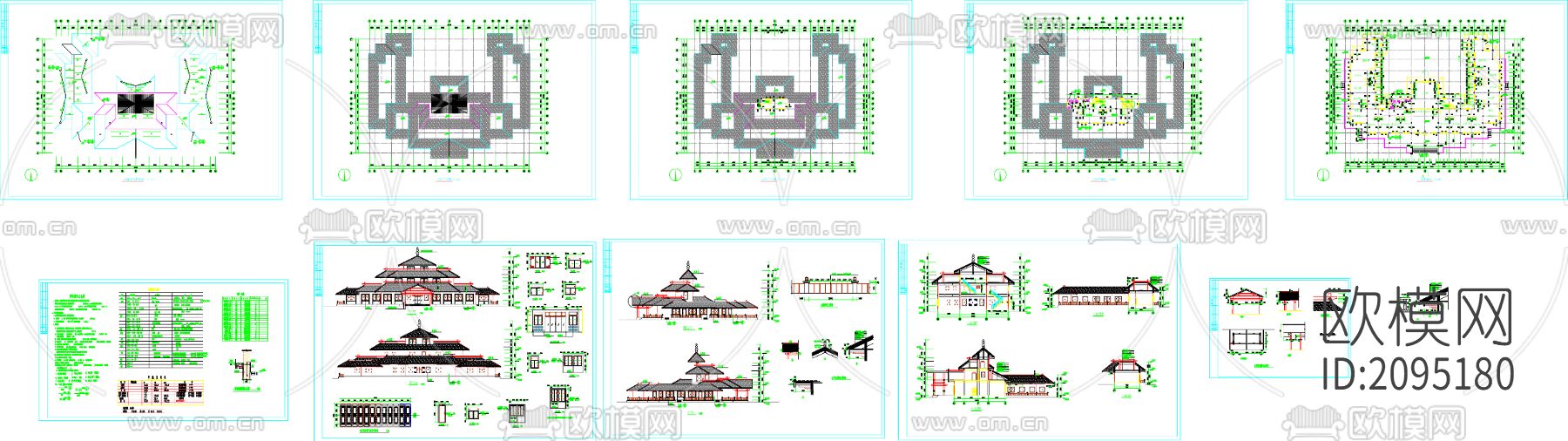仿古建筑cad图纸下载