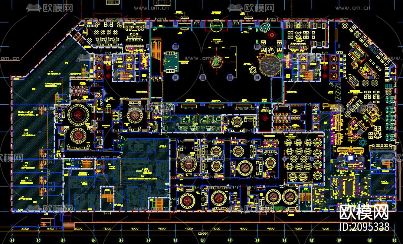 五星级酒店cad施工图下载（渲染图1）