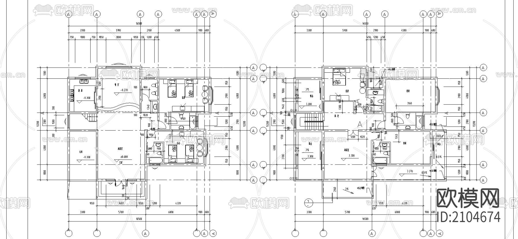 别墅cad平面布置图下载（渲染图4）