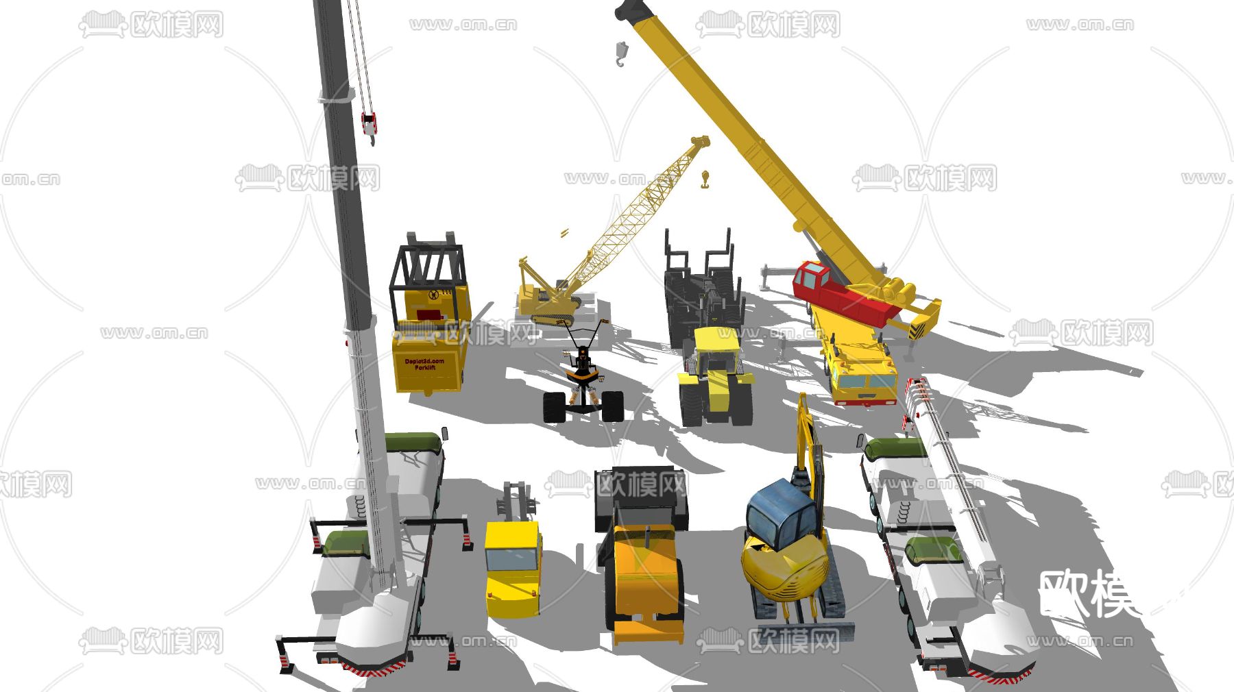 现代施工机械su模型下载