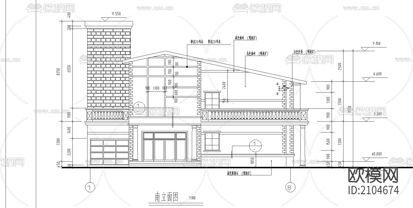 别墅cad平面布置图下载（渲染图1）