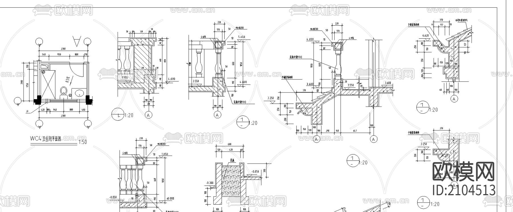 别墅cad平面布置图下载（渲染图2）
