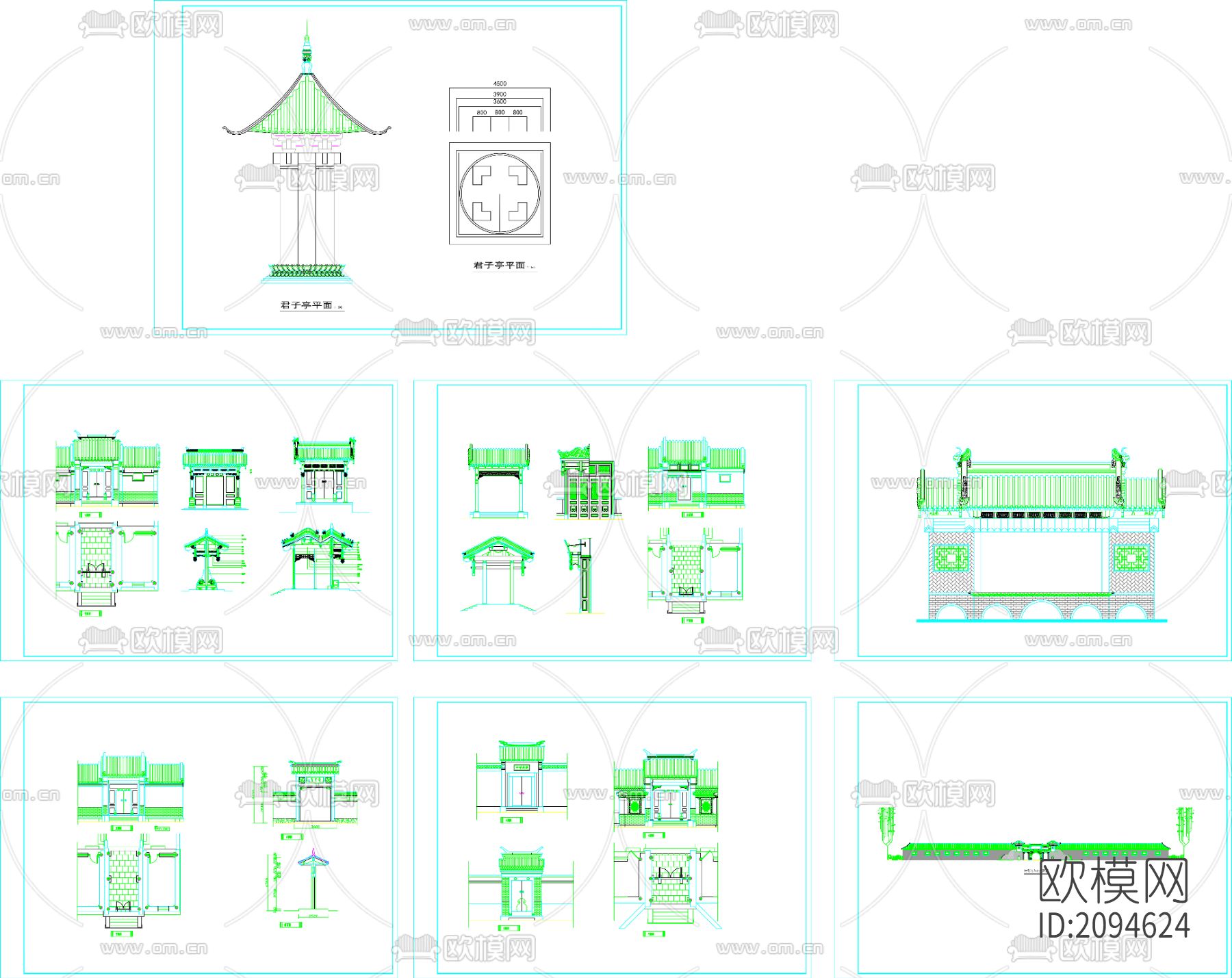 寺庙建筑cad施工图下载