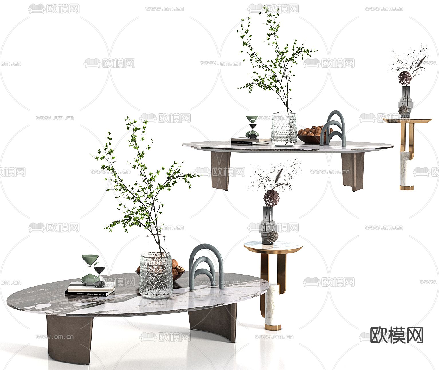 现代茶几su模型下载（渲染图1）