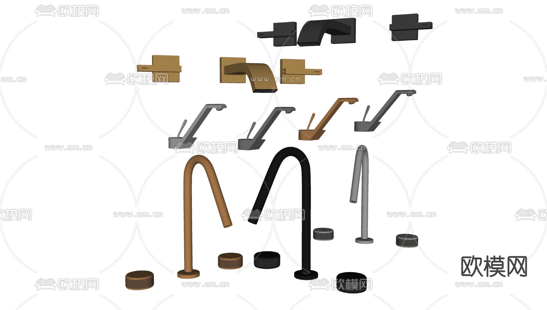 现代水龙头su模型下载（渲染图2）