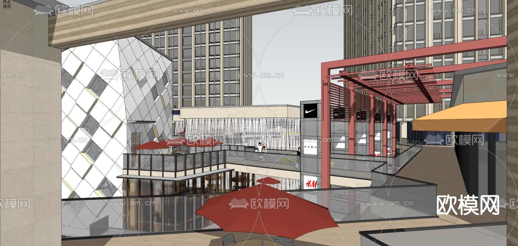 现代商业综合体su模型下载（渲染图9）