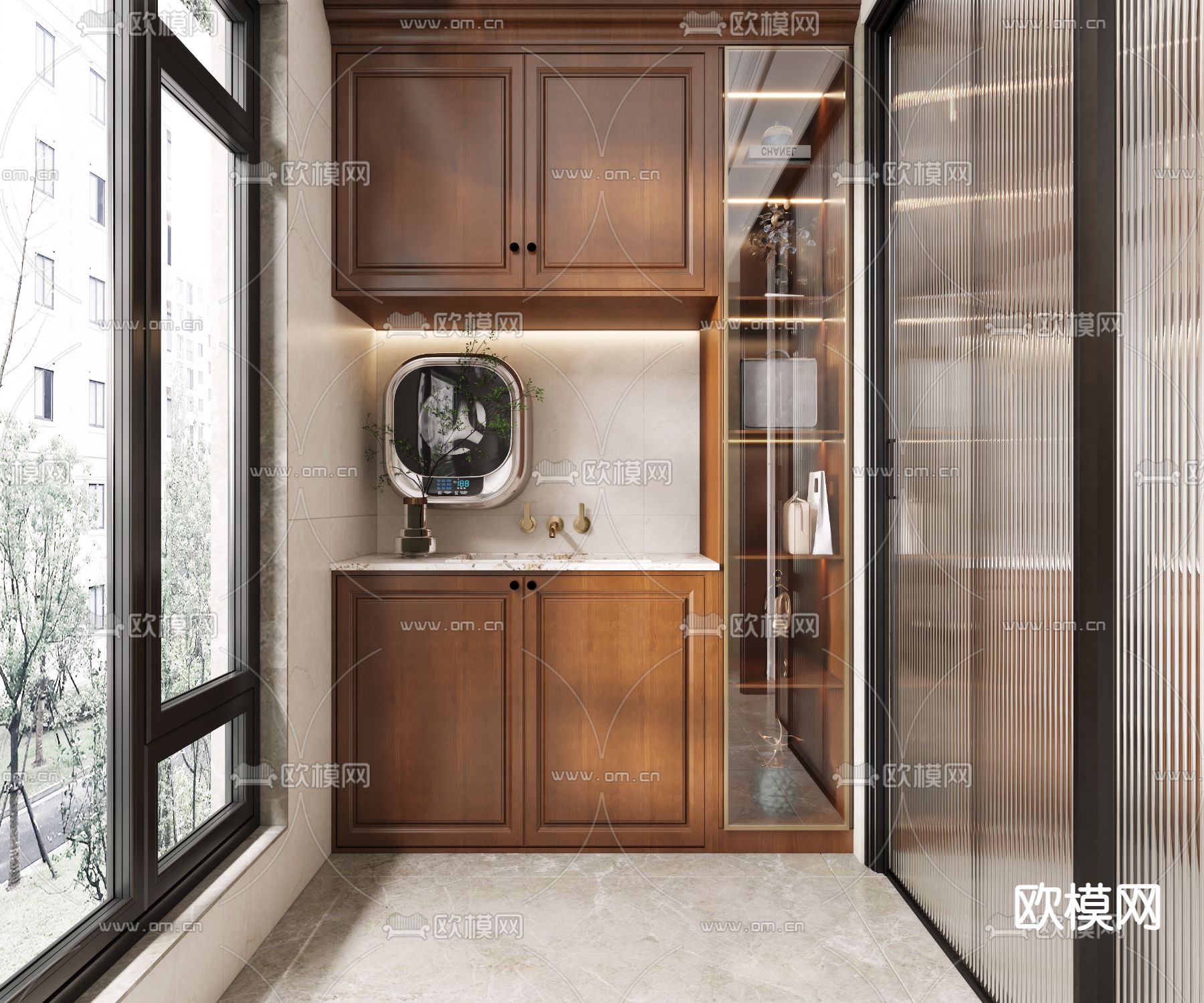 美式阳台3d模型下载