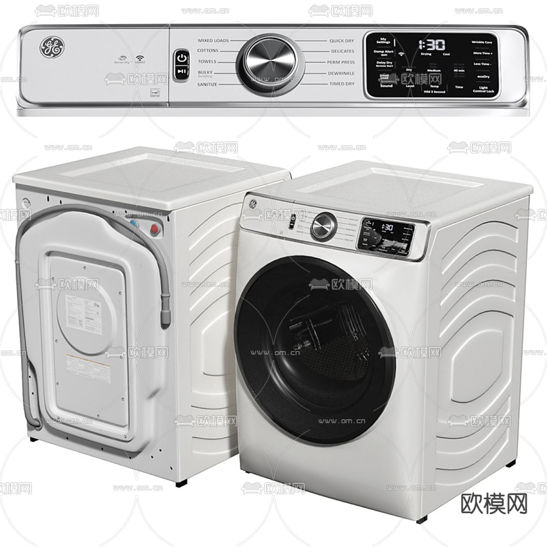 现代滚筒洗衣机3d模型下载（渲染图3）