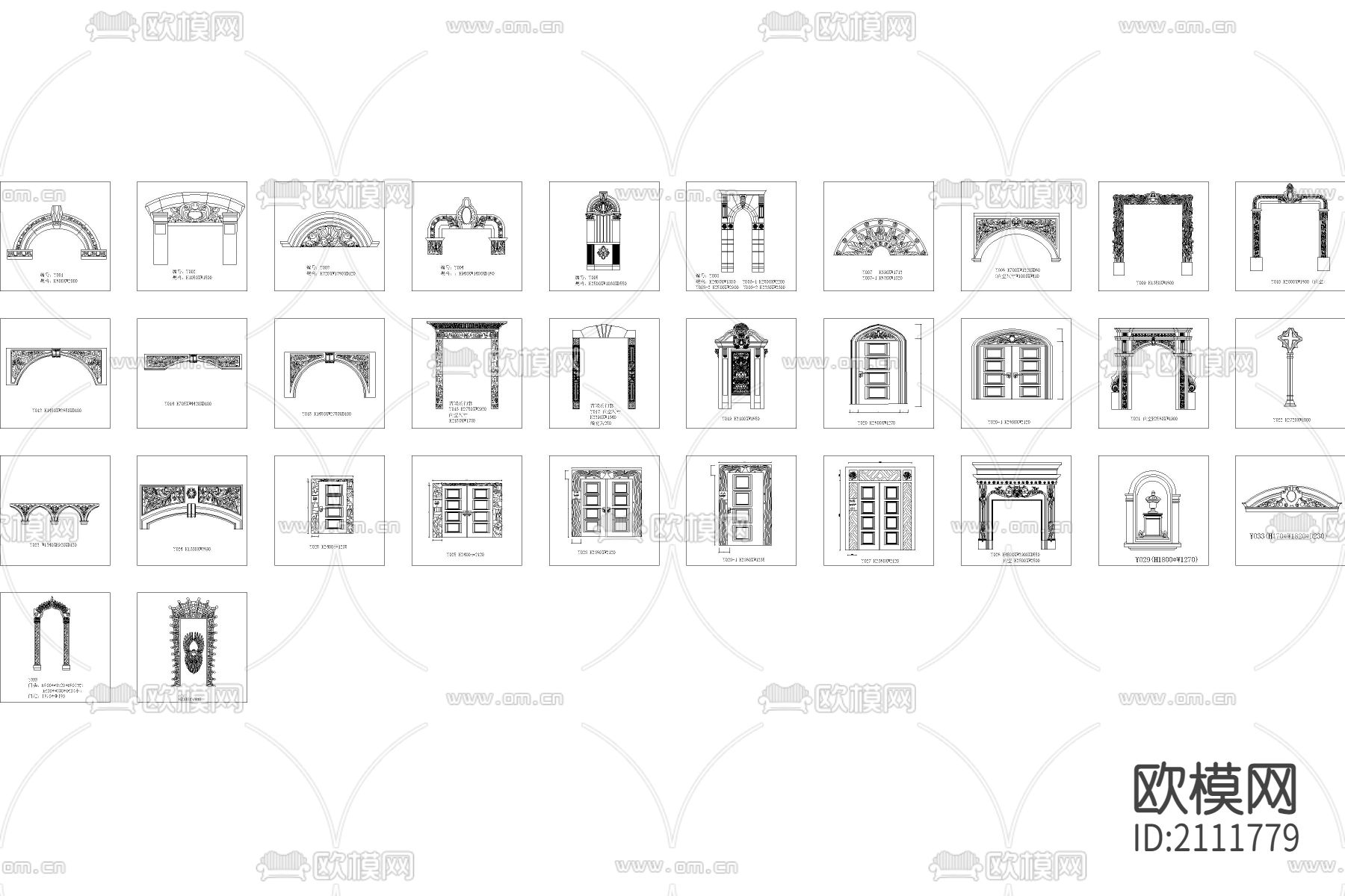 法式雕花砂岩cad图库下载（渲染图4）