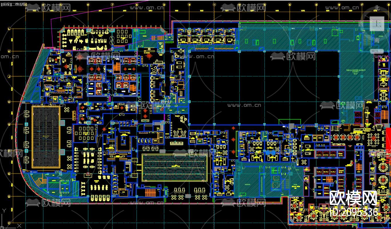 康莱德&希尔顿总平面图cad施工图下载（渲染图1）