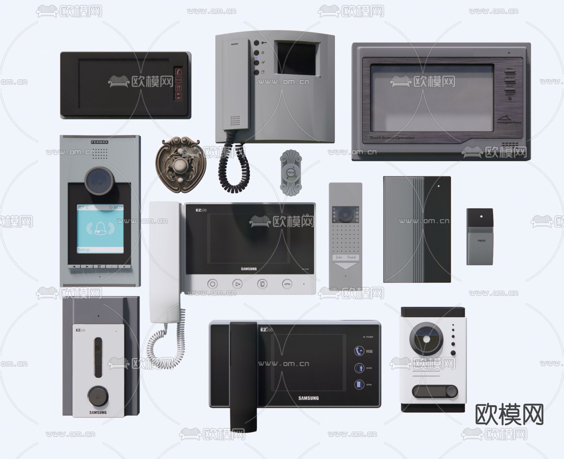 现代可视对讲电话su模型下载（渲染图1）