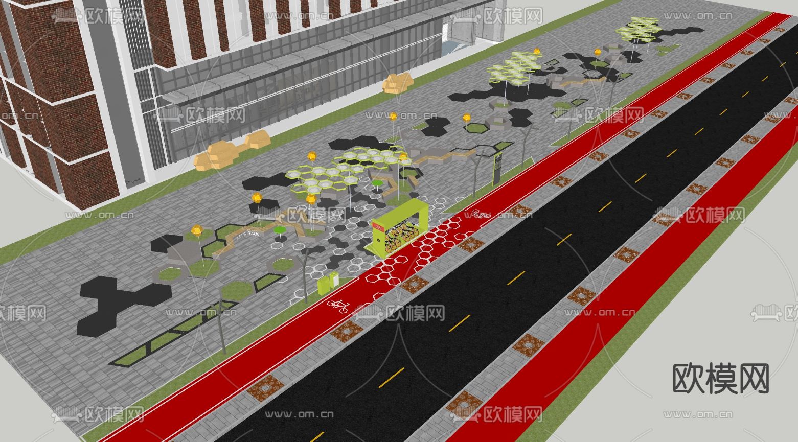 现代商业景观su模型下载（渲染图3）