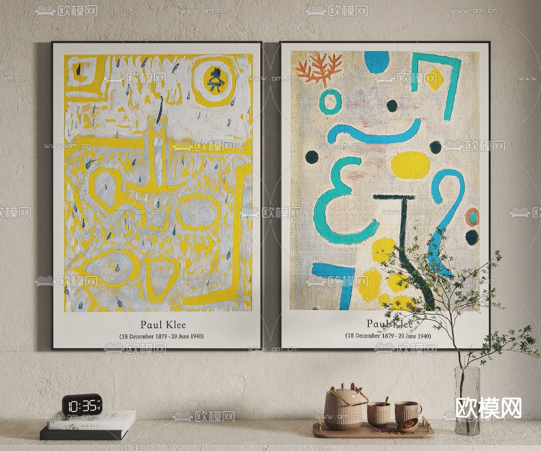 北欧挂画装饰画3d模型下载