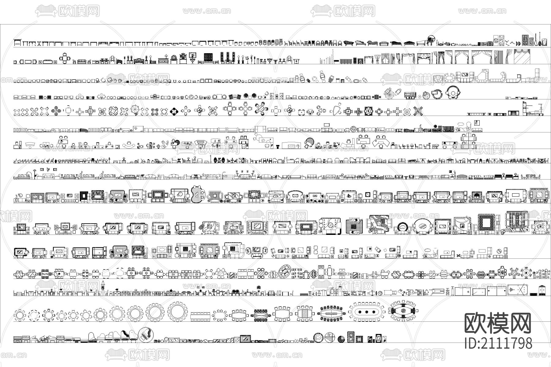 家具cad图库下载（渲染图1）