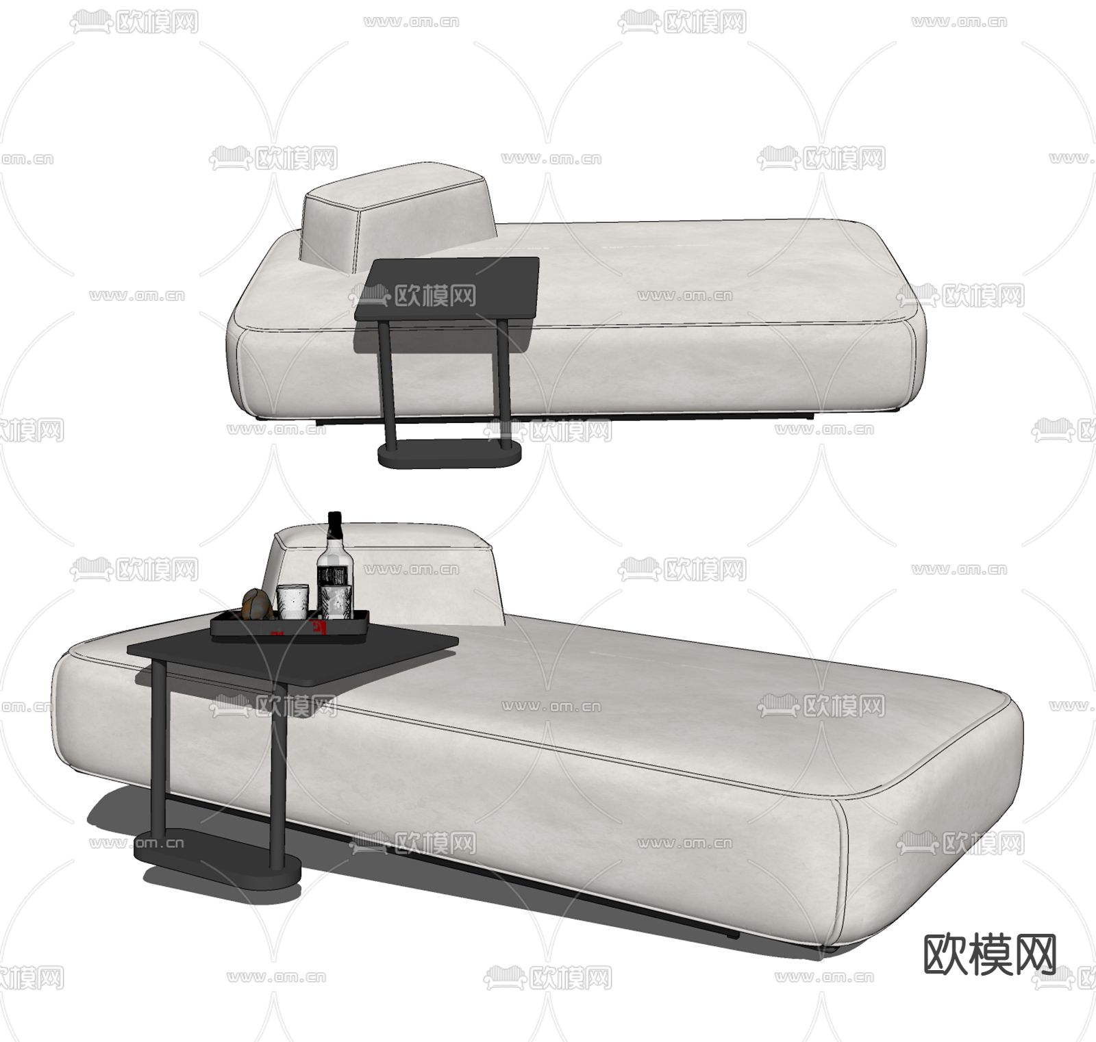 现代贵妃椅su模型