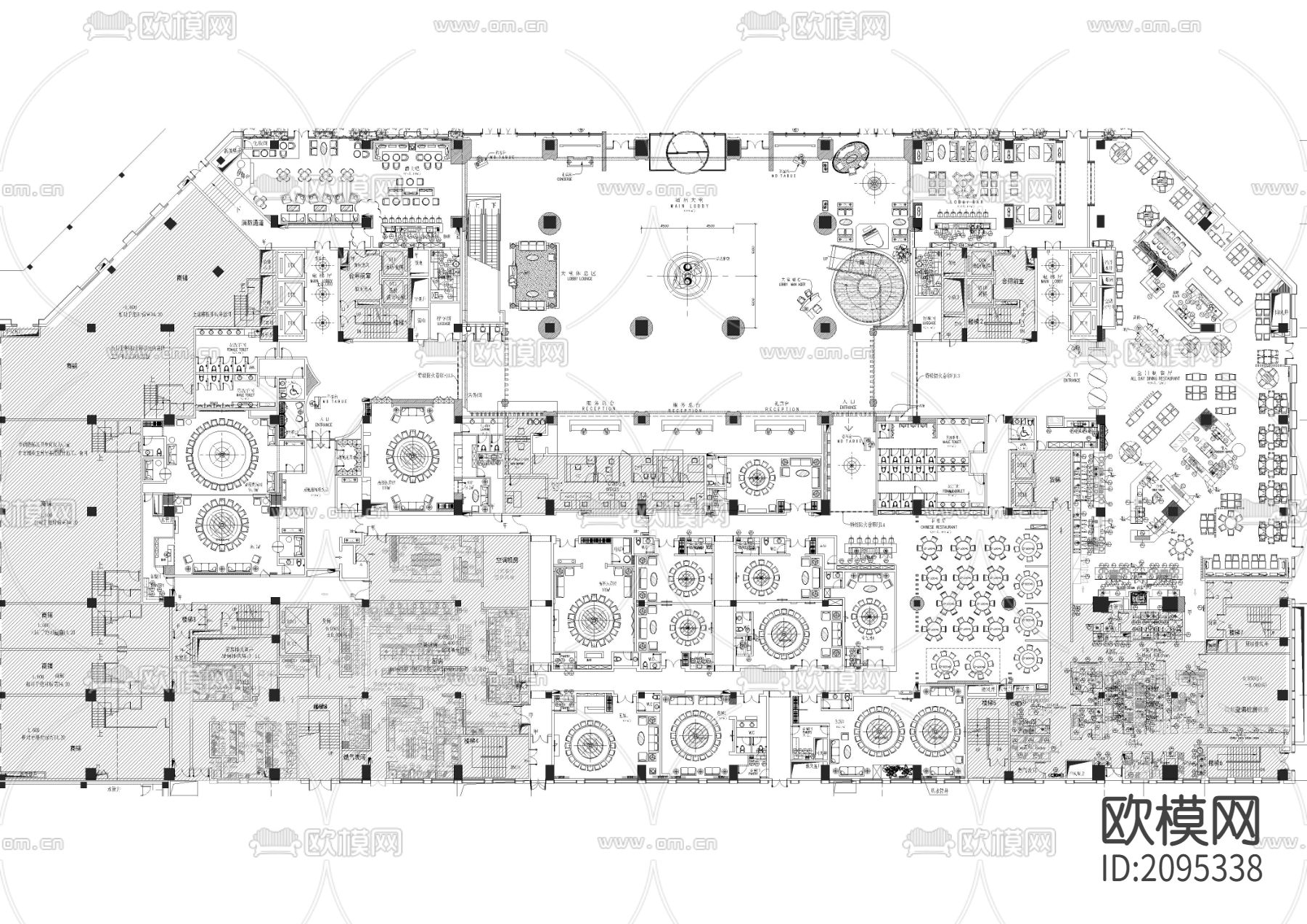 五星级酒店cad施工图下载（渲染图3）