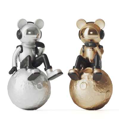  现代玩偶潮玩摆件su模型 