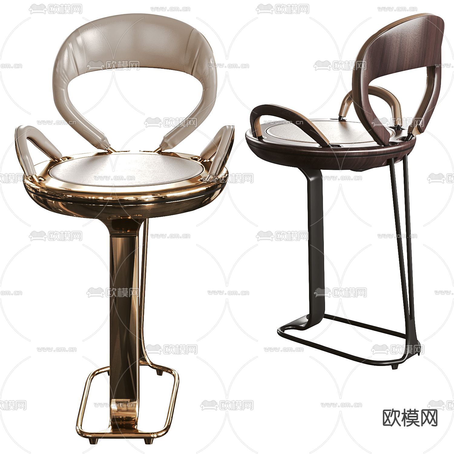 现代吧椅su模型