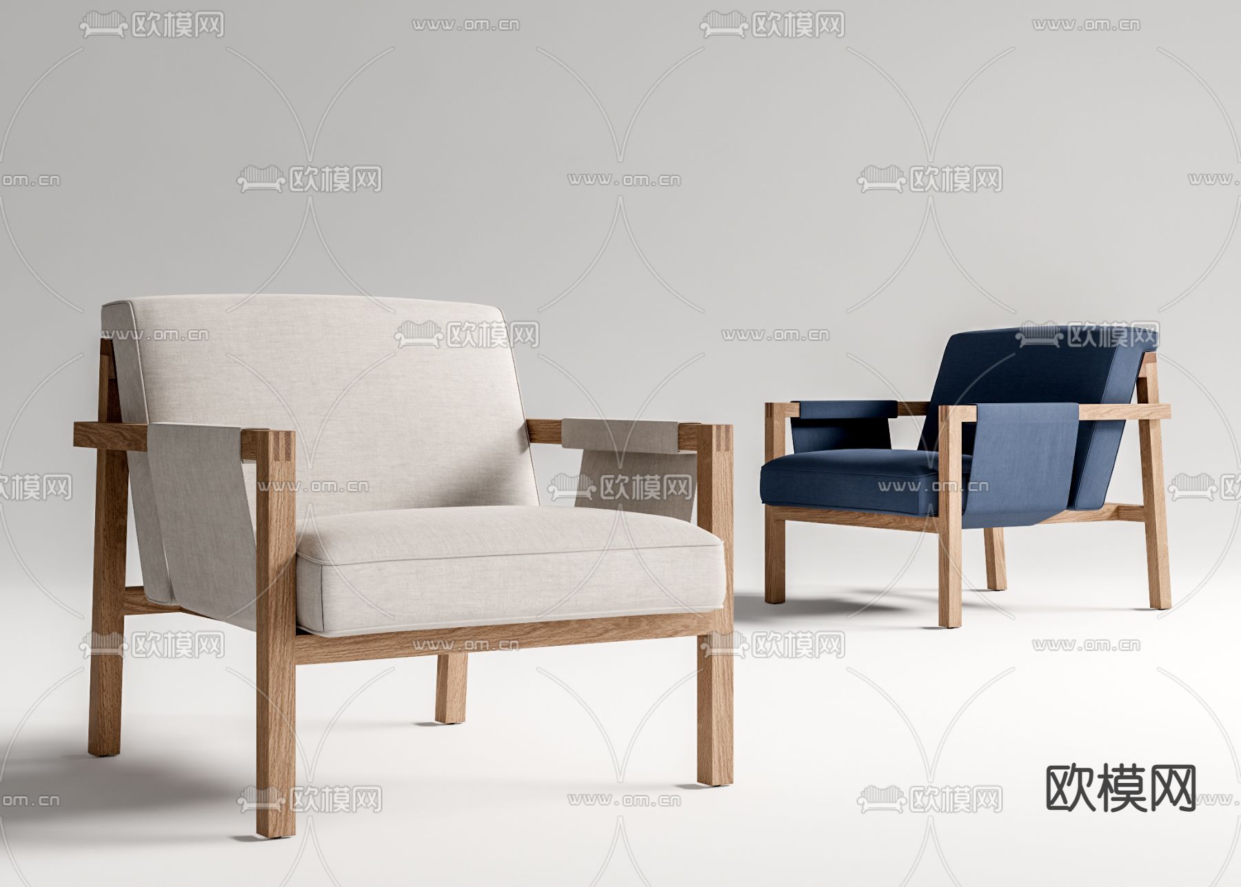 现代布艺休闲椅su模型