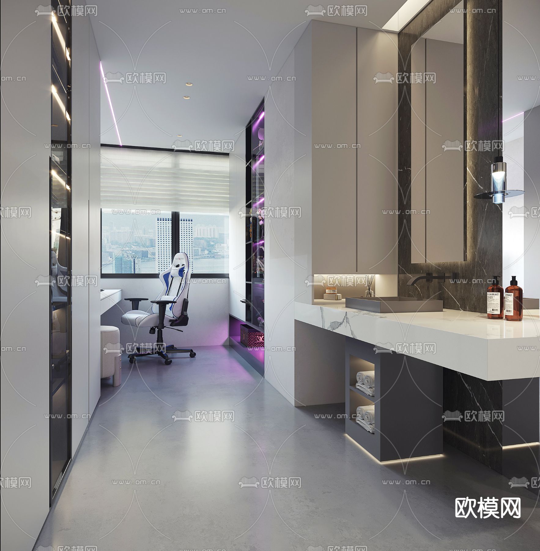 现代电竞房3d模型下载_ID11902409_3dmax免费模型-欧模网