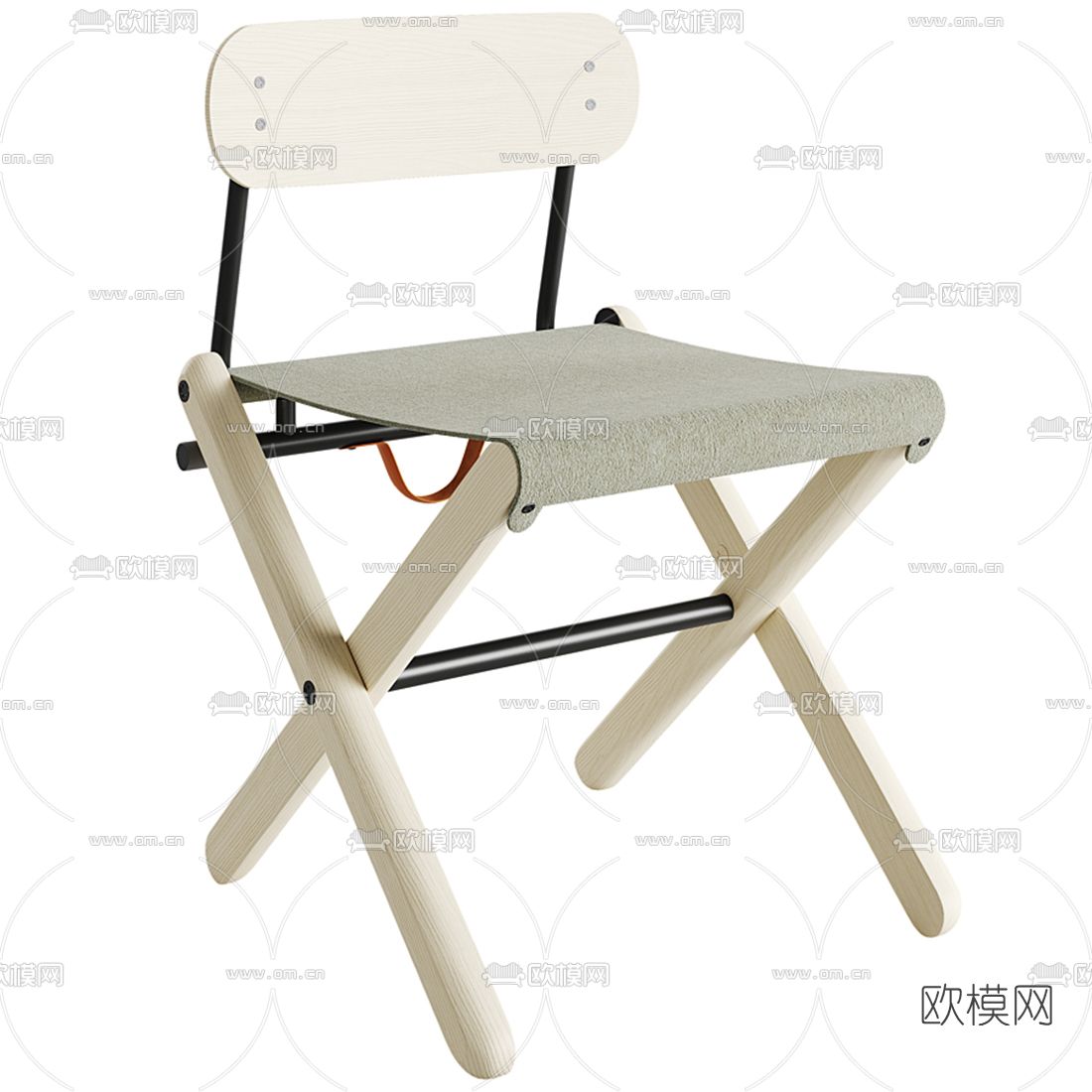 北欧折叠单椅3d模型下载（渲染图1）