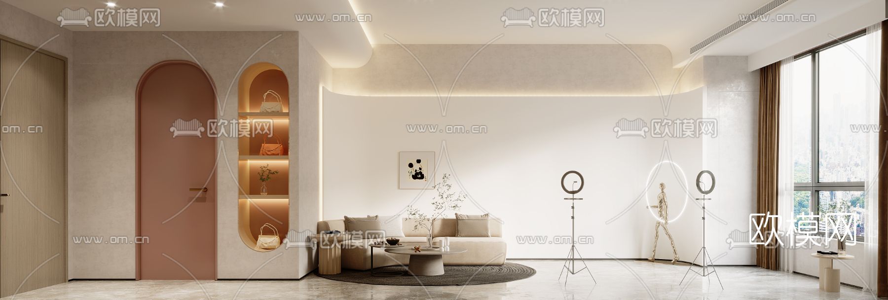 侘寂服装直播间3d模型下载（渲染图2）