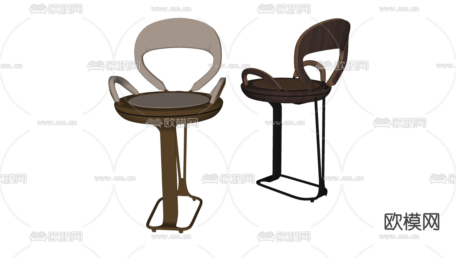 现代吧椅su模型