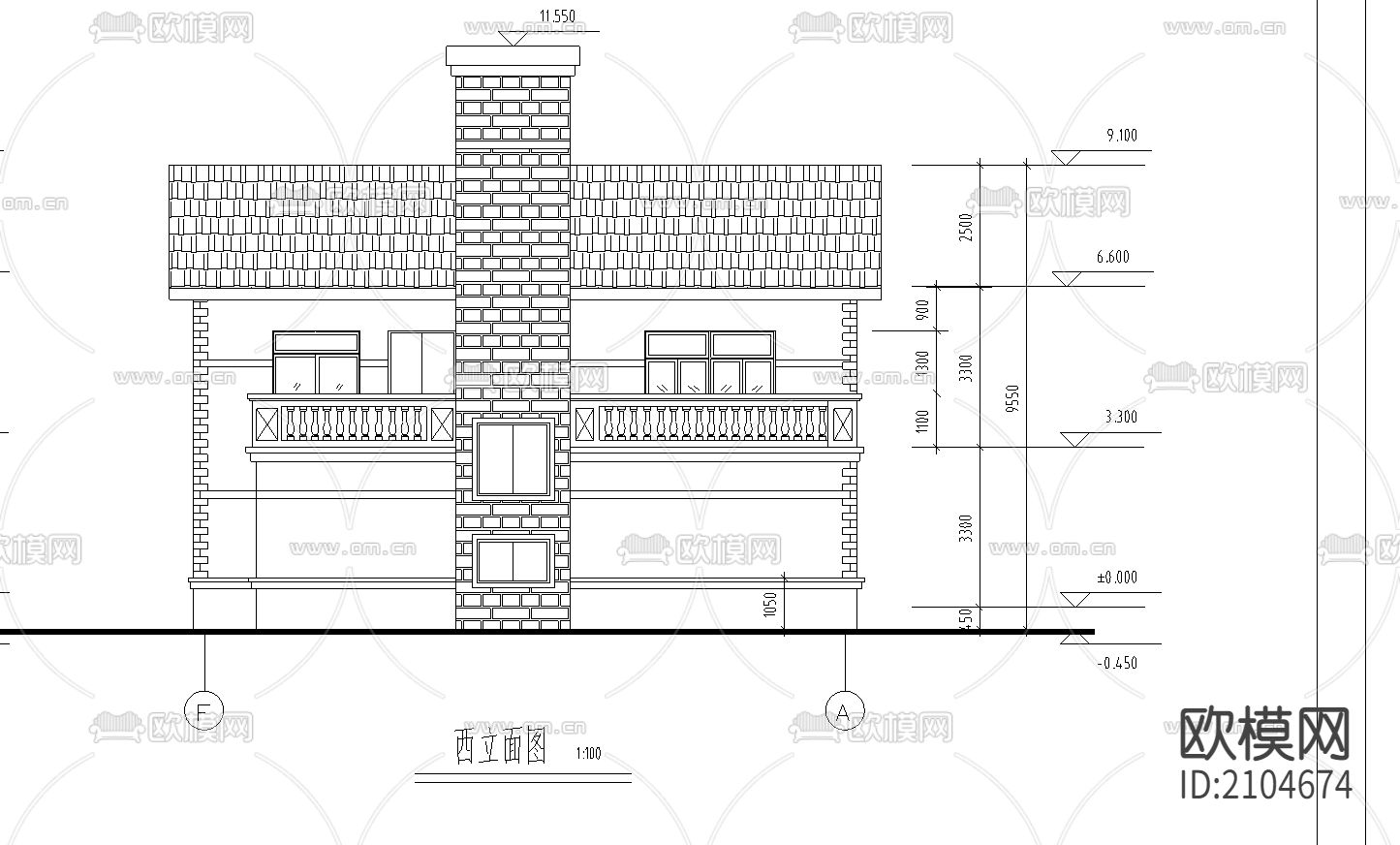 别墅cad平面布置图下载（渲染图2）