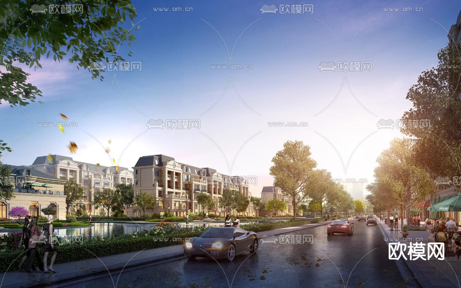 法式洋房su模型下载（渲染图2）