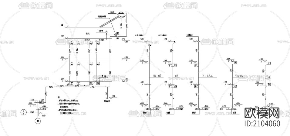 别墅水cad施工图下载(渲染图2)