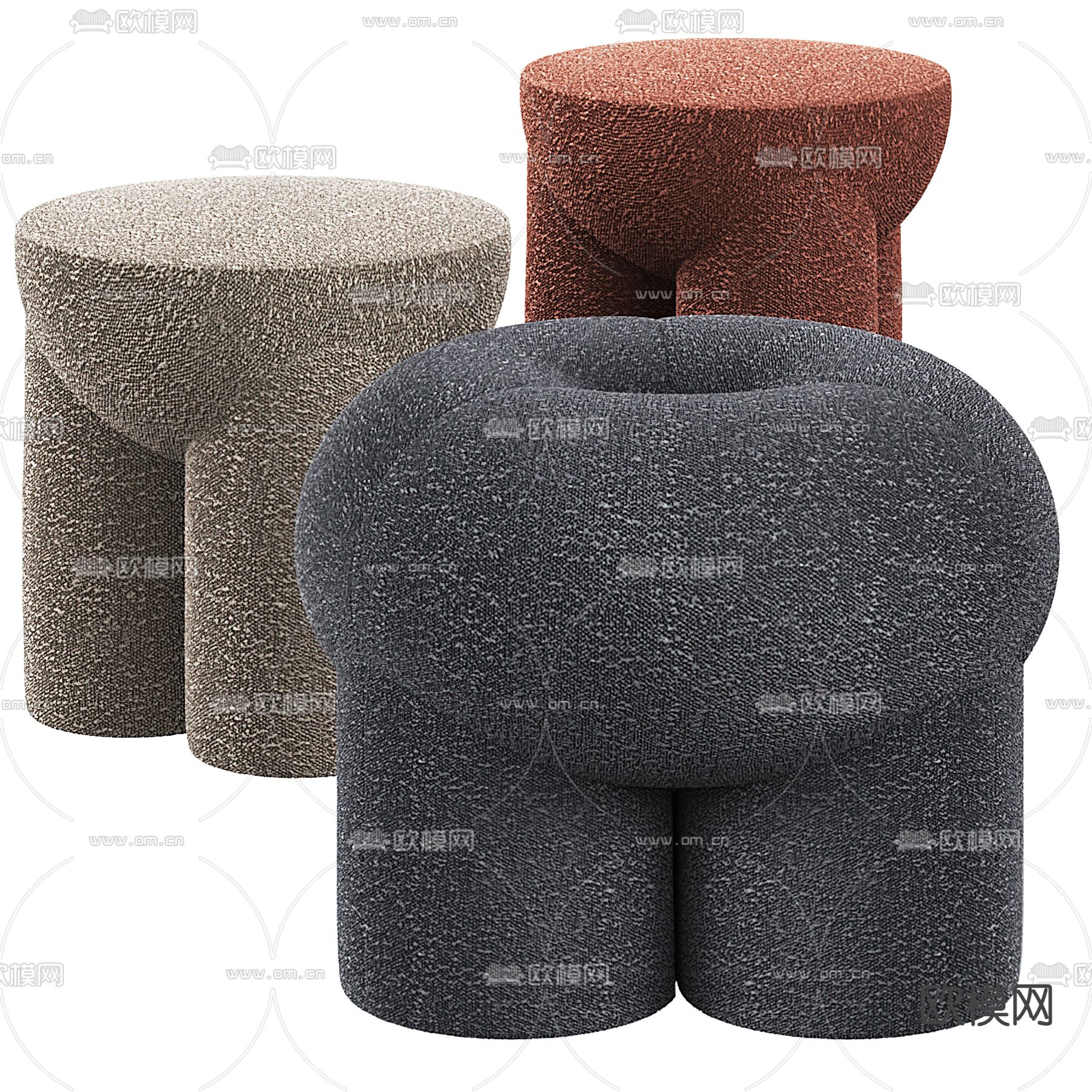 Moroso 沙发凳圆凳3d模型