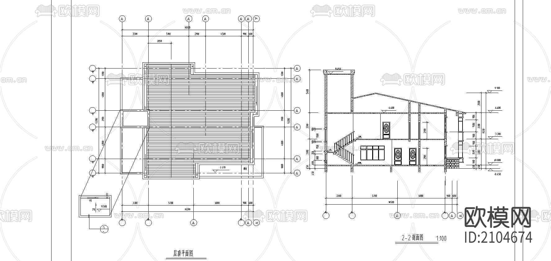 别墅cad平面布置图下载（渲染图3）