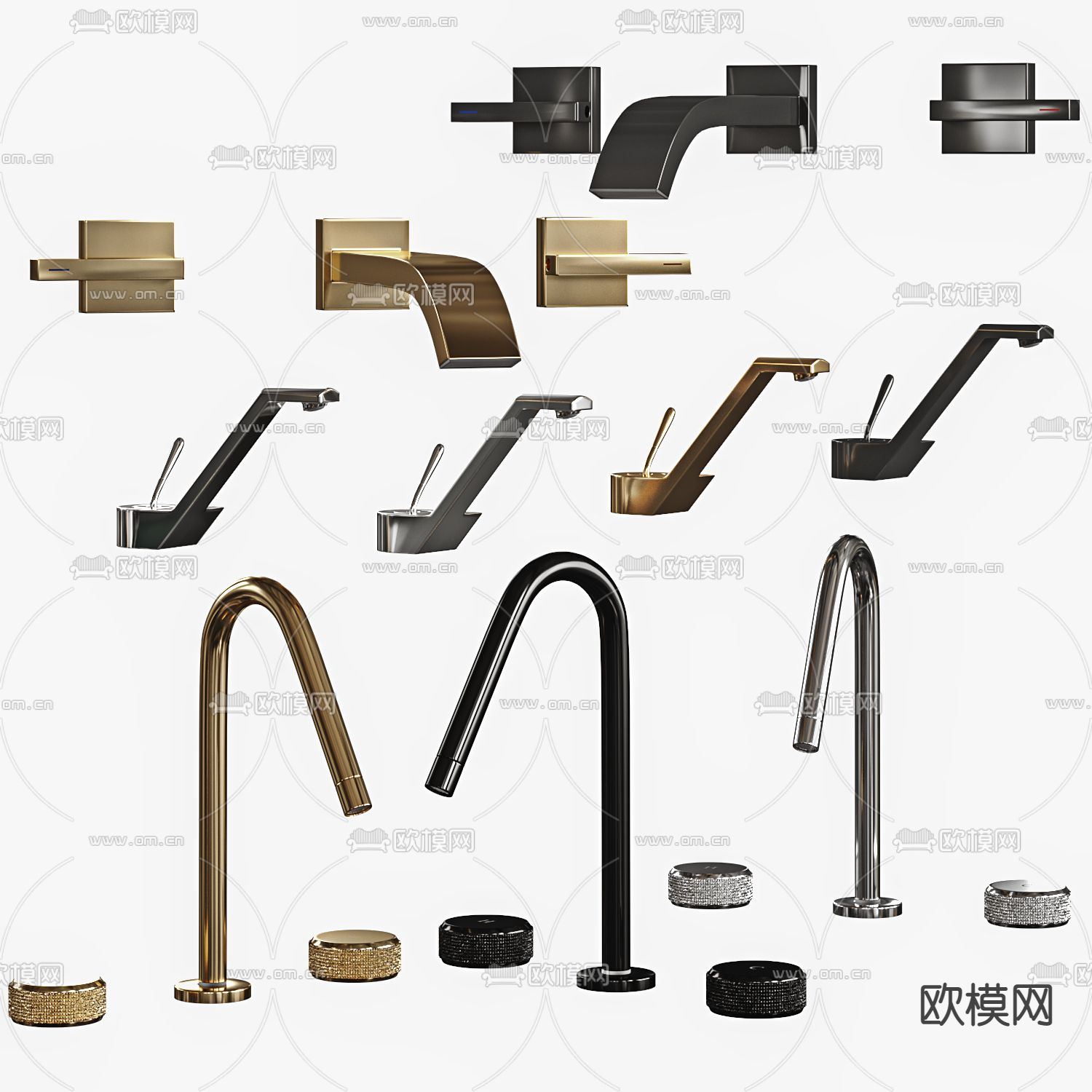 现代水龙头su模型下载（渲染图1）