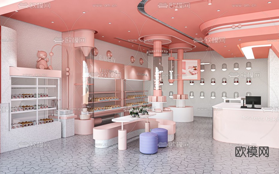 现代面包店su模型下载(渲染图1)