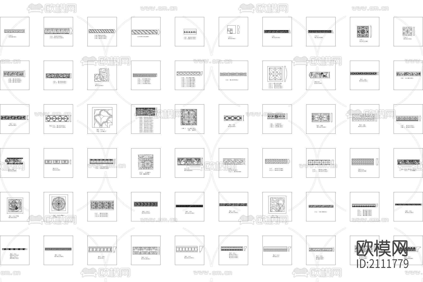 法式雕花砂岩cad图库下载（渲染图3）